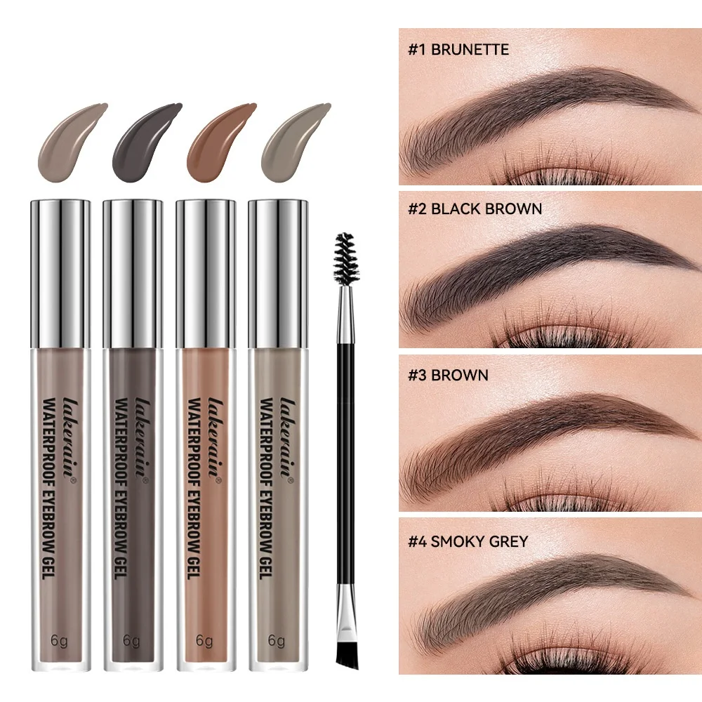 Long Lasting Waterproof Eyebrow Gel Highly Tinted Liquid Makeup Sweatproof Natural Finish Brown Black 4 Colors Cosmetics