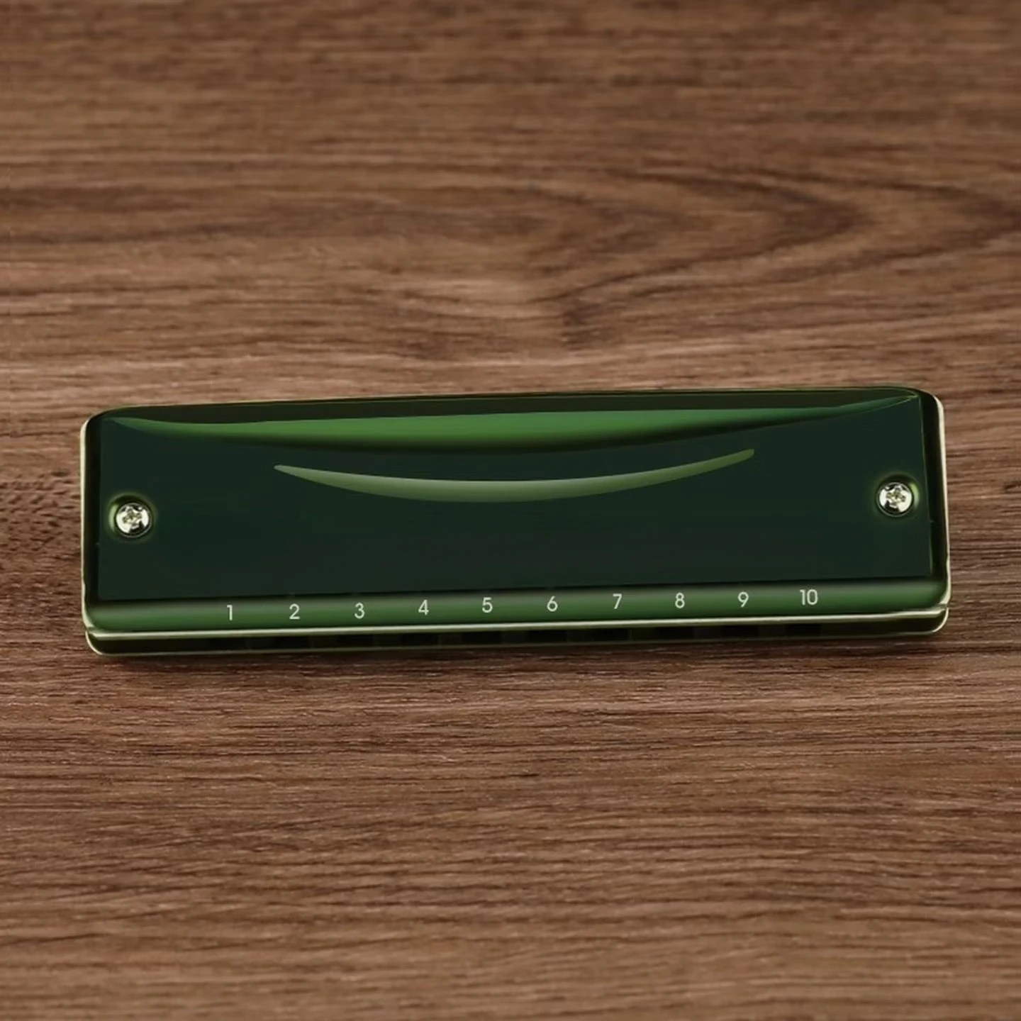 Bruce 10-hole harmonica olive green for adult students