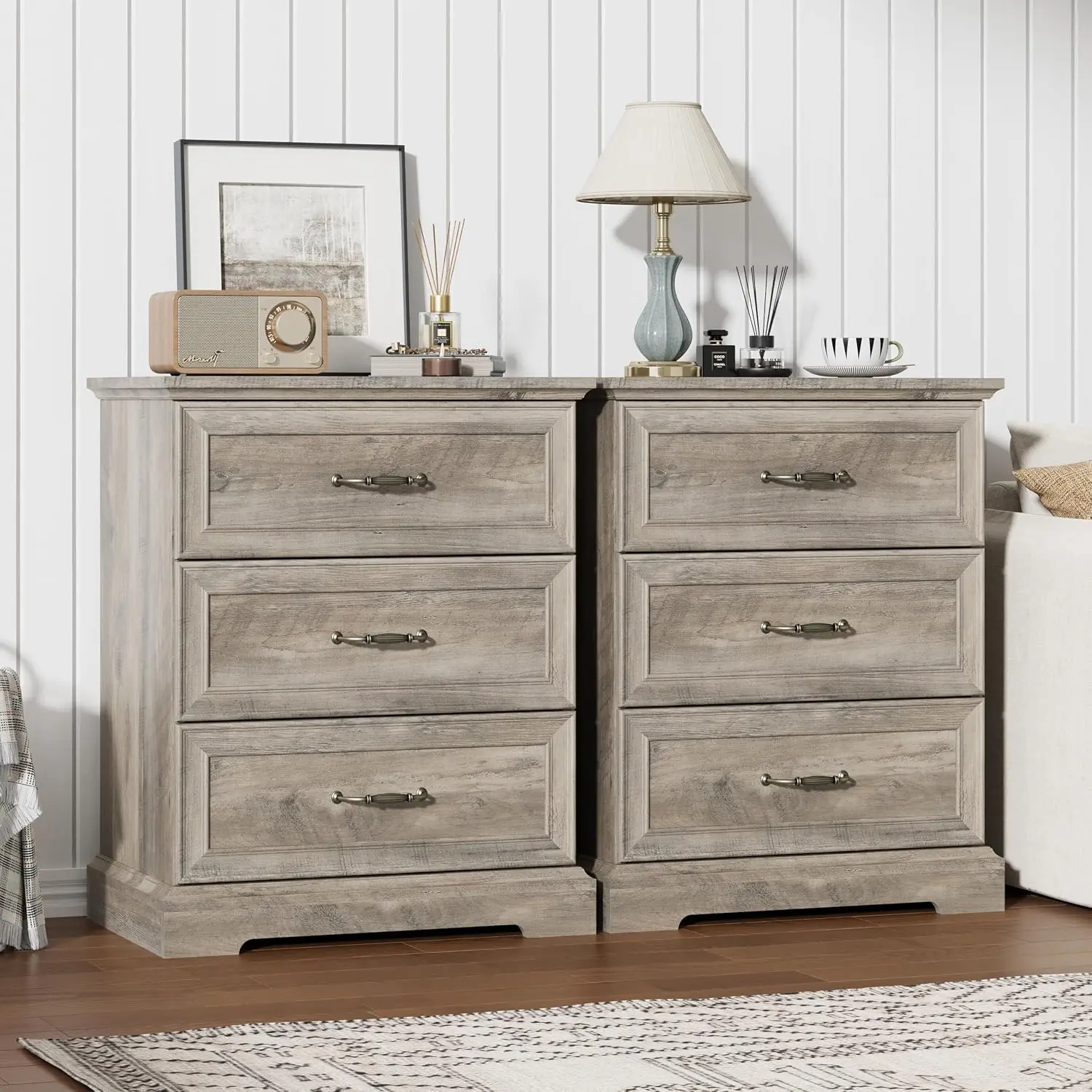 Grey Nightstand Set of 2,24