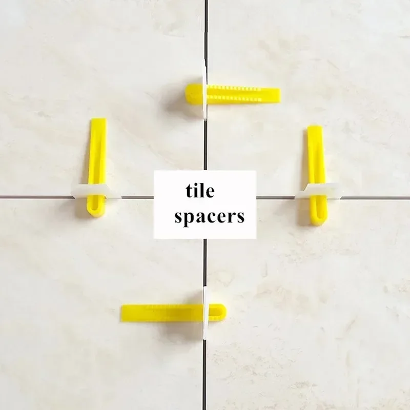 New 100pc Plastic Tile Wedge Spacers Reusable Leveling Positioning Clips Floor Locator Wall Ceramic Laying Construction Tool