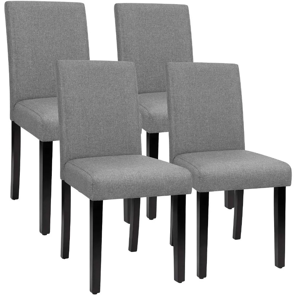 

Dining Chairs Urban Style Fabric Parson Chairs Kitchen Living Room Armless Side Chair with Solid Wood Legs Set of 4