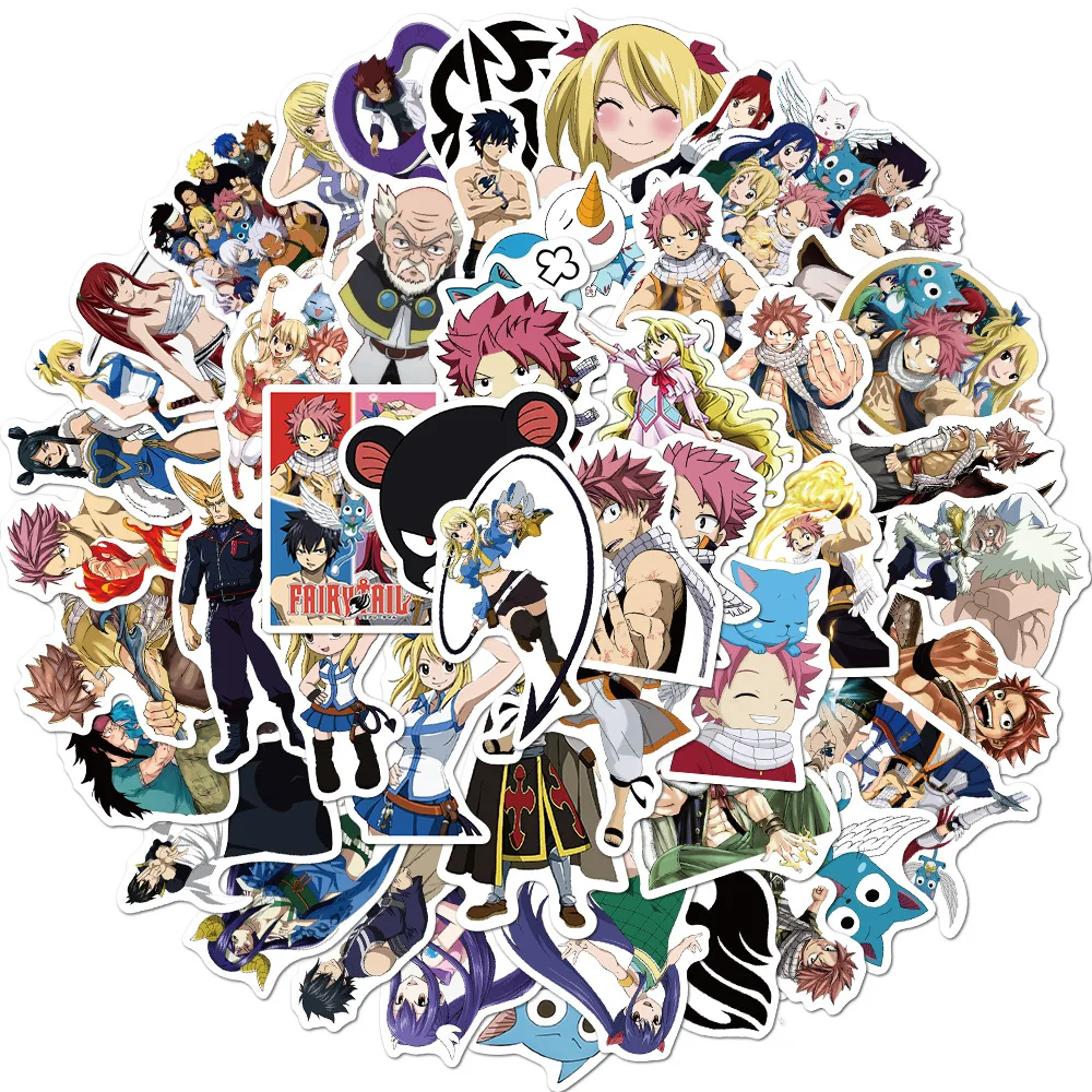 10/30/50pcs Anime FAIRY TAIL Stickers Classic Cool Manga Sticker DIY Skateboard Phone Laptop Lucy Natsu Cartoon Decals Kids Toy