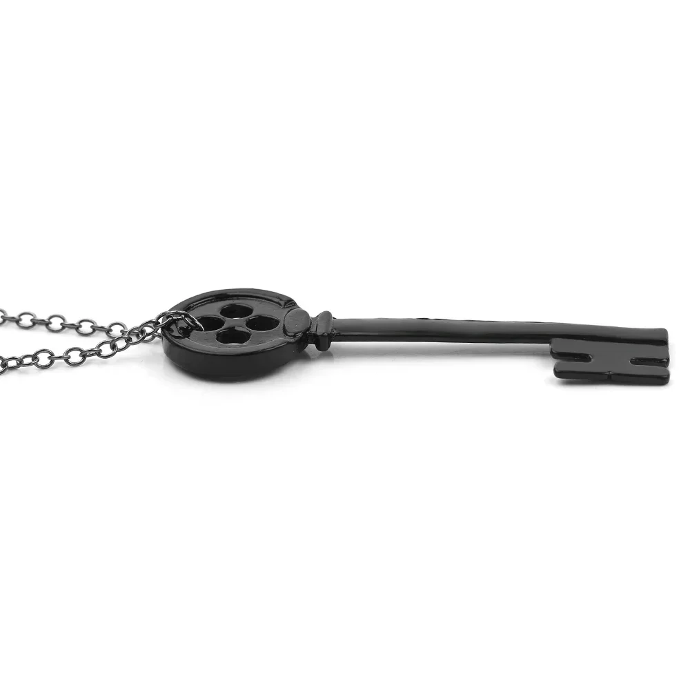 أزياء الهالوين المعادن كورالاين مفتاح الدعائم نيل غايمان الرجعية الأسود الكنز الصدر مفتاح قلادة