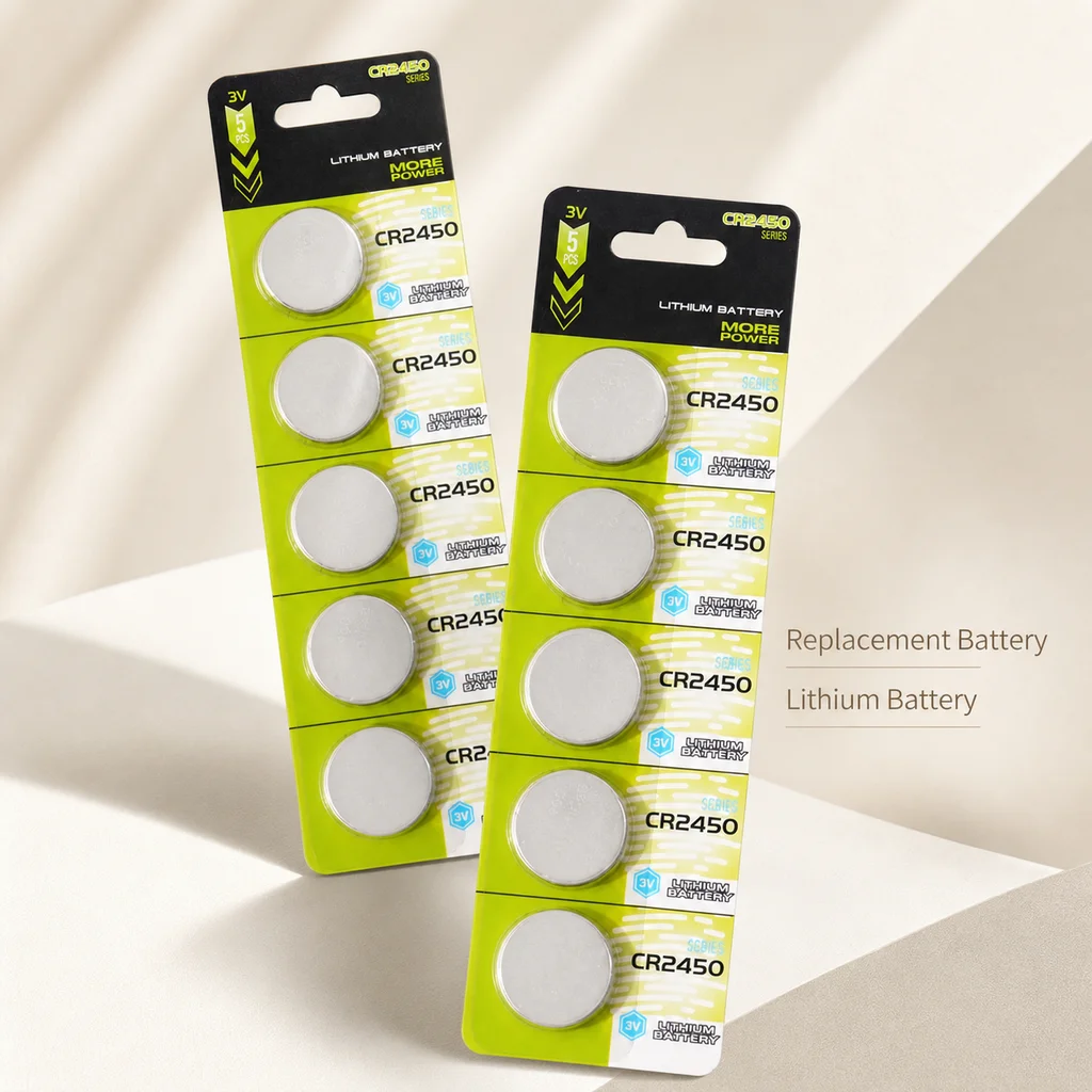 Long Lasting CR2450 E28E 3V Lithium Coin Cell Battery Replacement for Car Key Fobs, Calculators, Small Devices Gadgets