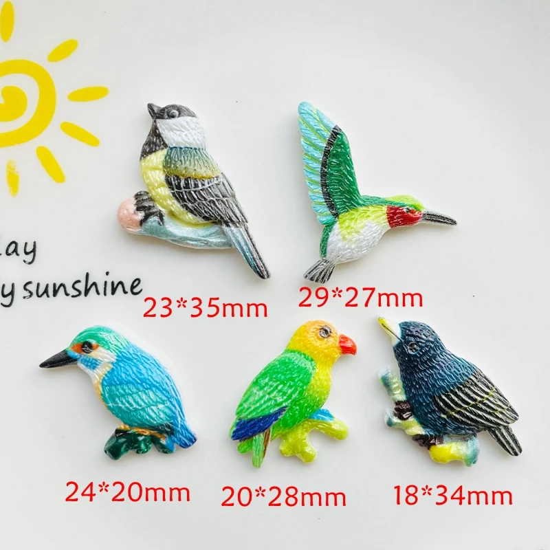 10 Pcs New Kawaii Simulated Cartoon Bird Flat Back Resin Statue Cabochons Scrapbooking DIY Jewelry Craft Decoration Accessories