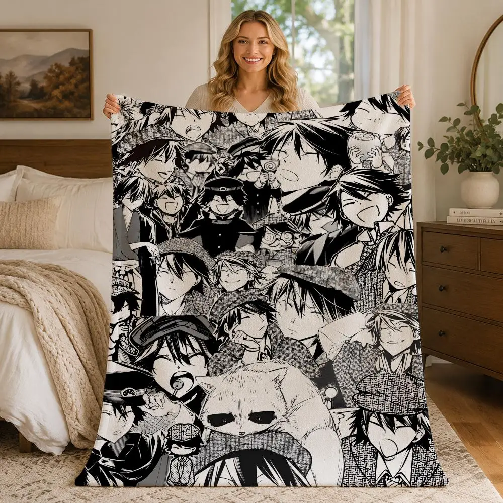 Anime Bungo Stray Dogs Genius Ranpo Throw Blankets Soft Warm Flannel Blanket Bedding for Bed Living room Home Sofa
