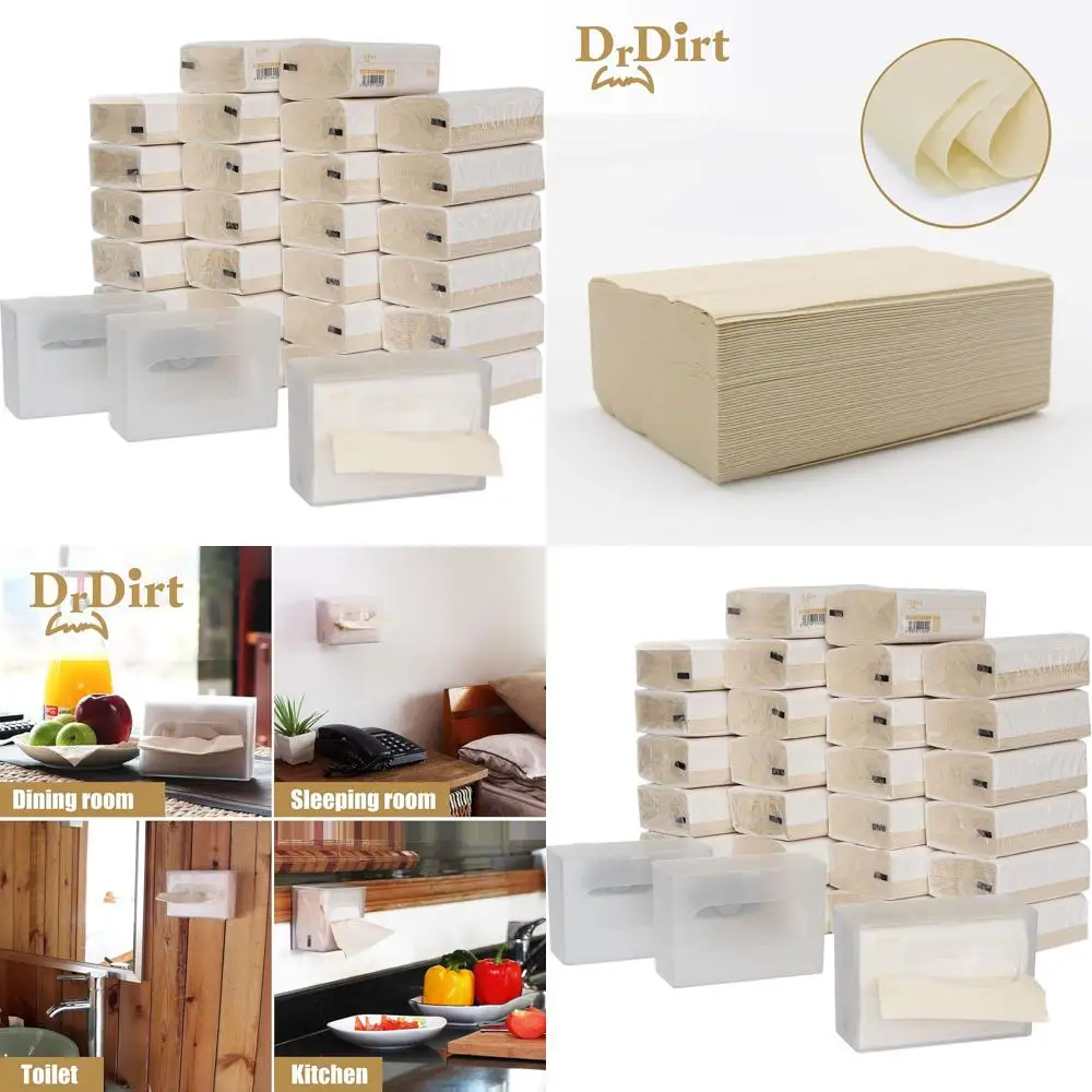 

Трехслойные бамбуковые салфетки для лица, дорожные упаковки, 110 штук, 27 больших упаковок с настенным диспенсером и крышкой