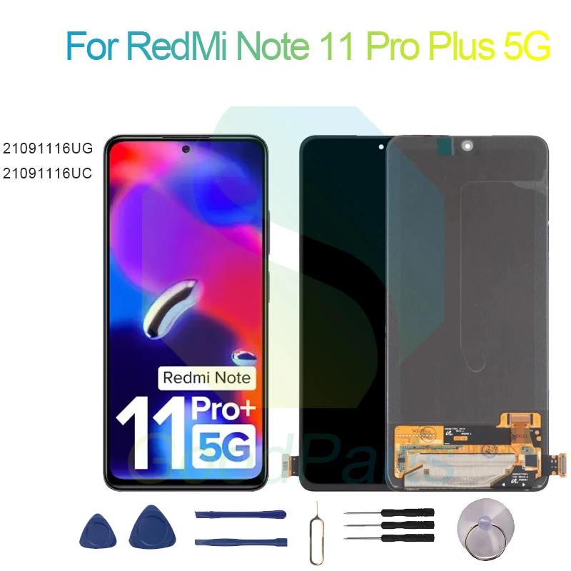 For RedMi Note 11 Pro + 5G LCD Display Screen 21091116UG, 21091116UC For RedMi Note 11 Pro Plus 5G Touch Digitizer Replacement