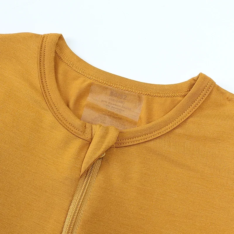 ملابس الطفل صبي فتاة صالة ارتداء منامة السروال القصير الوليد الطفل الرضيع ألياف الخيزران رومبير 0-24 أشهر تنفس سستة ارتداءها #4