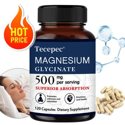 Magnesium Glycinate 500 Mg, 100% Chelated and Purified, for Calm and Relaxation, Emotional Well-being, Non-GMO and Gluten-free