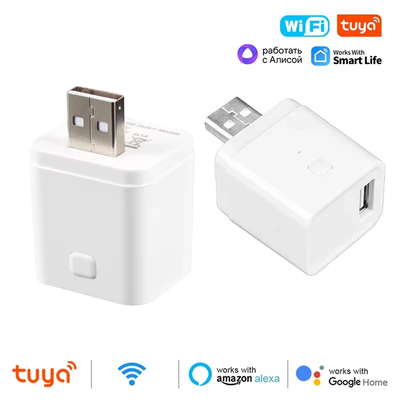 Tuya Smart WiFi Micro USB Adaptor Switch 5V Mini 1 USB Power Adaptor Smart Life Control Via Alexa Google Smart Home Yandex Alice