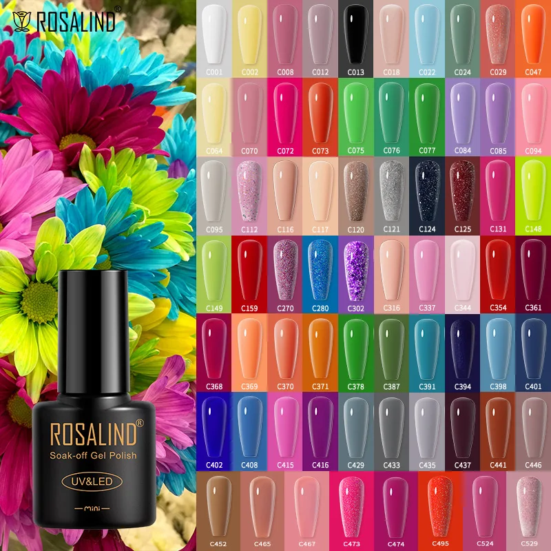 

ROSALIND Summer Shiny Gel Nail Polish Soak Off UV Lamp Long Lasting For Salon Fashion Manicure Design Nail Gel Polish