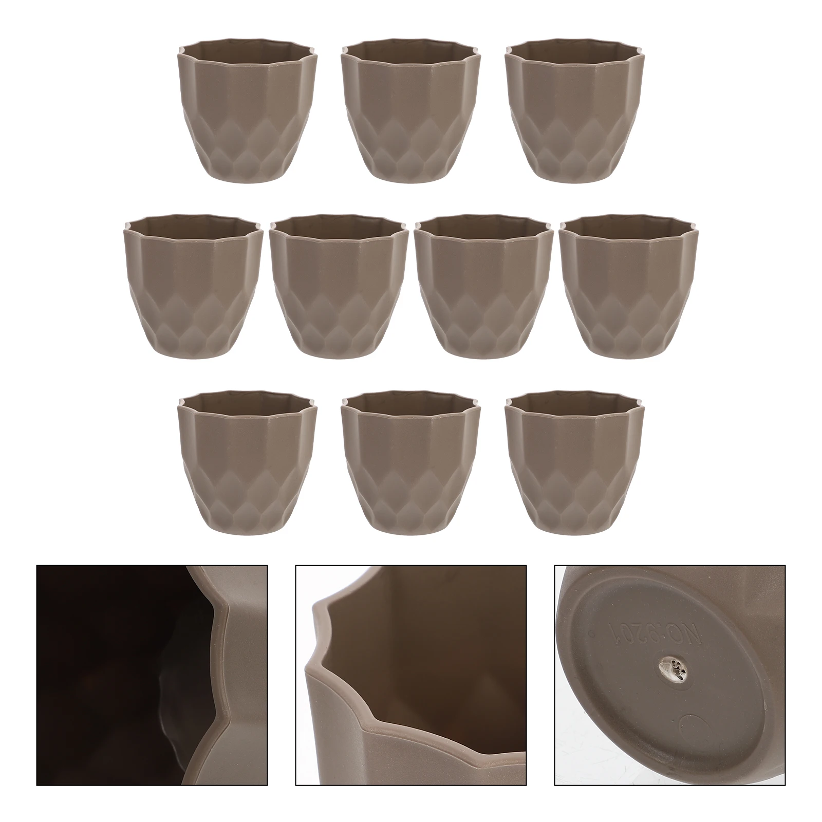 

10 Pcs Frosted Flower Pot Creative Plastic Planter Mini Succulents Container Bonsai Decoration Lightweight Durable
