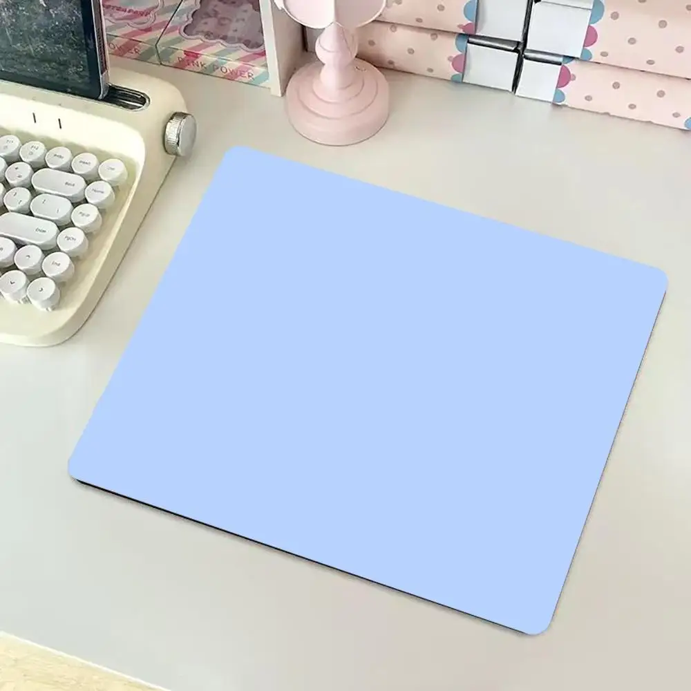 Simple Solid-Color Square Mouse Pad Tablemat Black Mousepad Grey Table Mat Small Rubber, Blue Pads Pink Rug White Mice Pad XS
