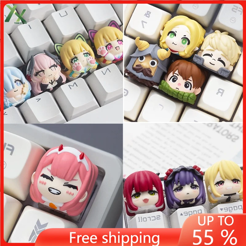 

Cute Anime Keycaps 3D Stereoscopic Resin Resin Custom Hentai Original Artisan Keycaps for Gaming Mx Switch Mechanical Keyboard