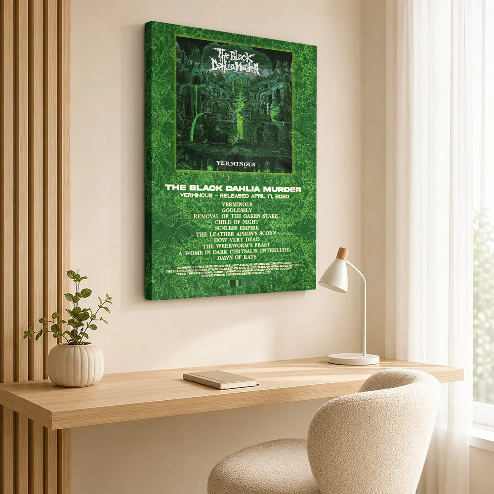 The Black Dahlia Murder Verminous Album Canvas Poster Custom Photo Retro Music Canvas Wall Art for Bedroom Decor Ready to Hang