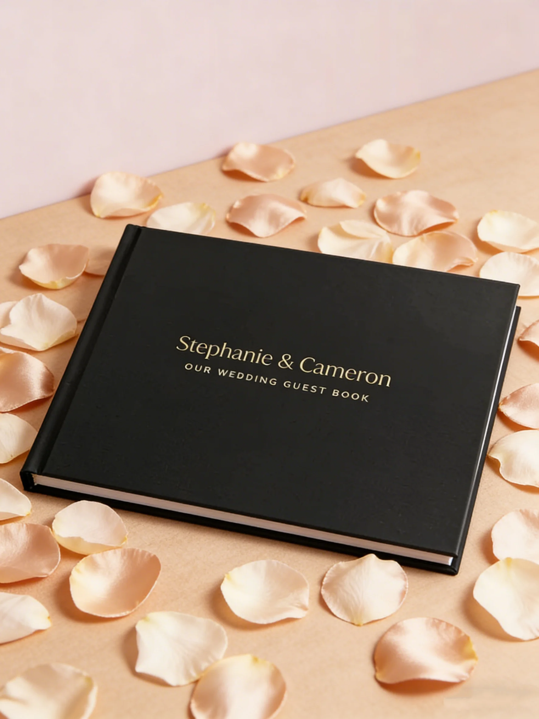 

Элегантная свадебная книга для гостей с золотым тиснением, премиальный альбом с линованными страницами для регистрации на свадебном приеме