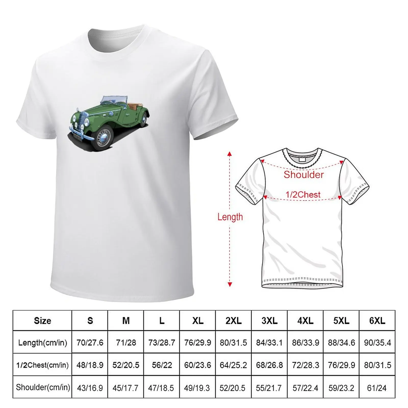 1954 MG TF in almond green T-shirt shirts graphic tees korean fashion plain t shirts men