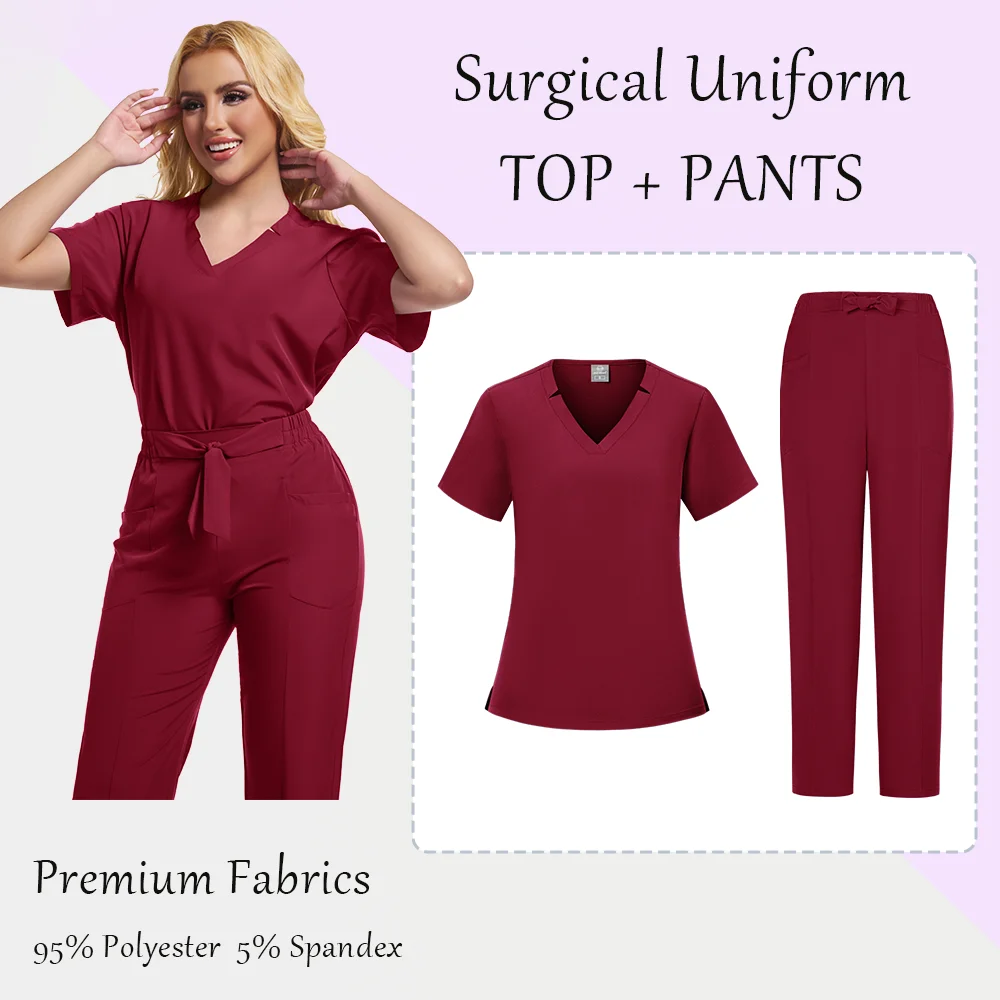 Unisex Medical Uniforms Men Women Nursing Clothes Beauty Costume Nurse Scrubs Sets Doctor Dentist Workwear Clinical Tops Pants