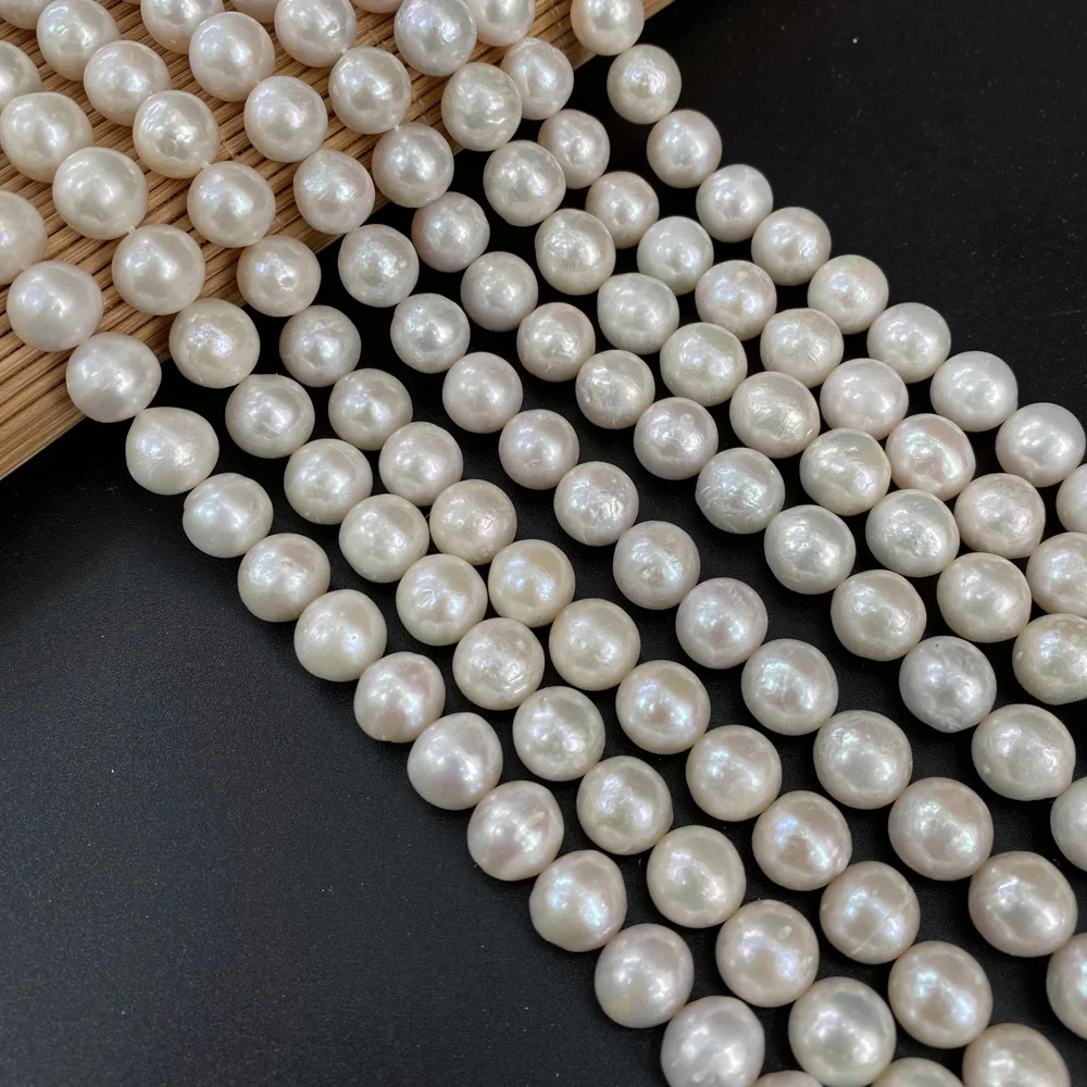 10-12mm AAA Round White Natural Freshwater Pearl Loose Spacer Beads For DIY Jewelry Making Necklace Bracelet Accessories