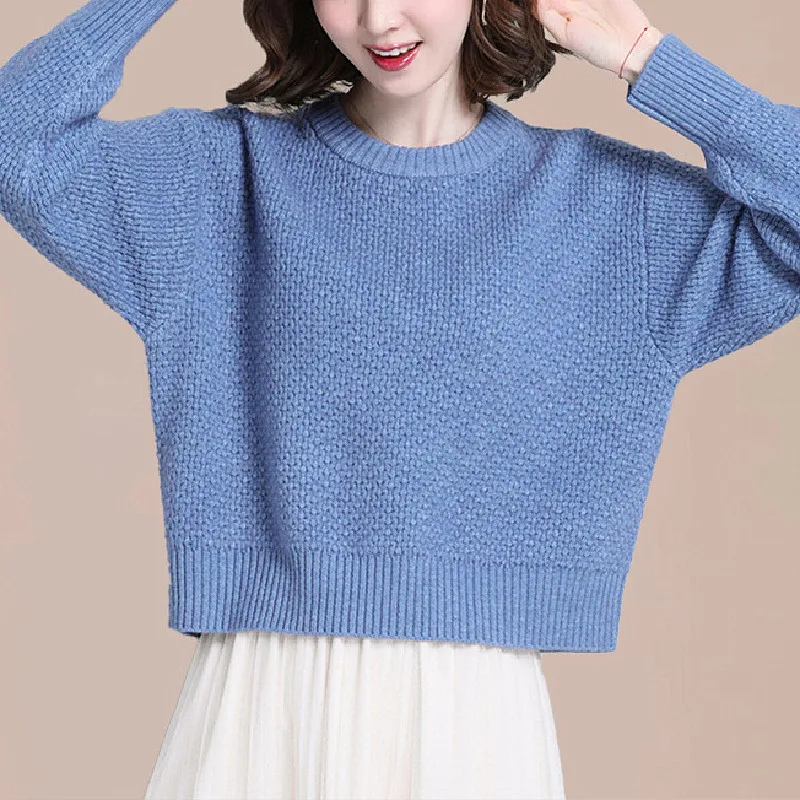 Casual Short Tops Female Fashion Knitwear Woolen Sweater For Women Spring Autumn Pullovers Jumper Loose Style Crop Blouse