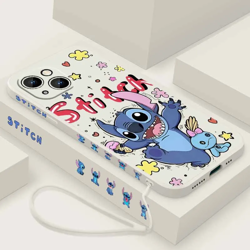 ديزني الآيس كريم غرزة لسامسونج غالاكسي S25 S24 S23 S22 S21 S20 FE لايت زائد الترا السائل اليسار حبل جراب هاتف