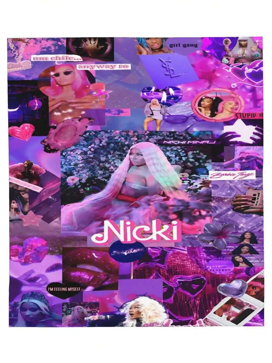 Customize Nicki Singer Minaj Throw Blanket Warm Blankets Breathable Air Conditioner Blanket For Car Classic Outdoor Blankets For