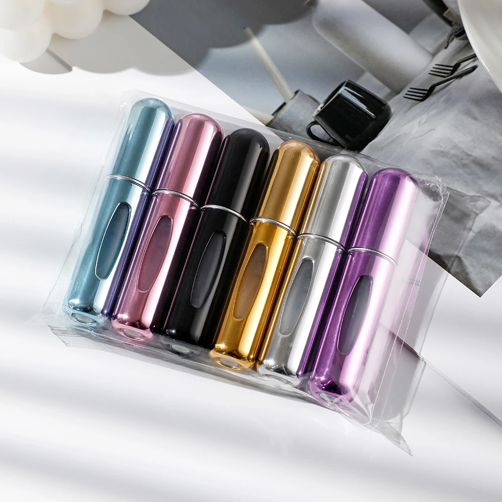 6Pcs Portable spray bottle travel suit 5ml self-priming bottom filling perfume bottles set