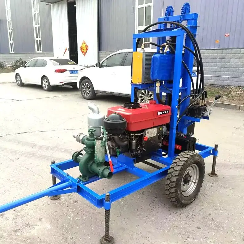

Customized Portable Diesel Hydraulic Drilling Machine For Water Well 100m 150m 180m 22HP 25HP 28HP 30HP 35HP Wheel Crawler