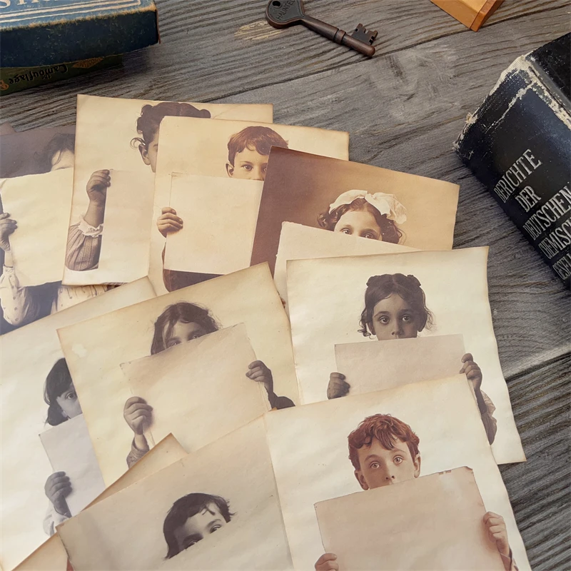 12 Sheet Handmade Coffee Dyed Paper Material Paper Pack Old Photos Junk Journal Ephemera Album TN Scrapbooking Material view 5