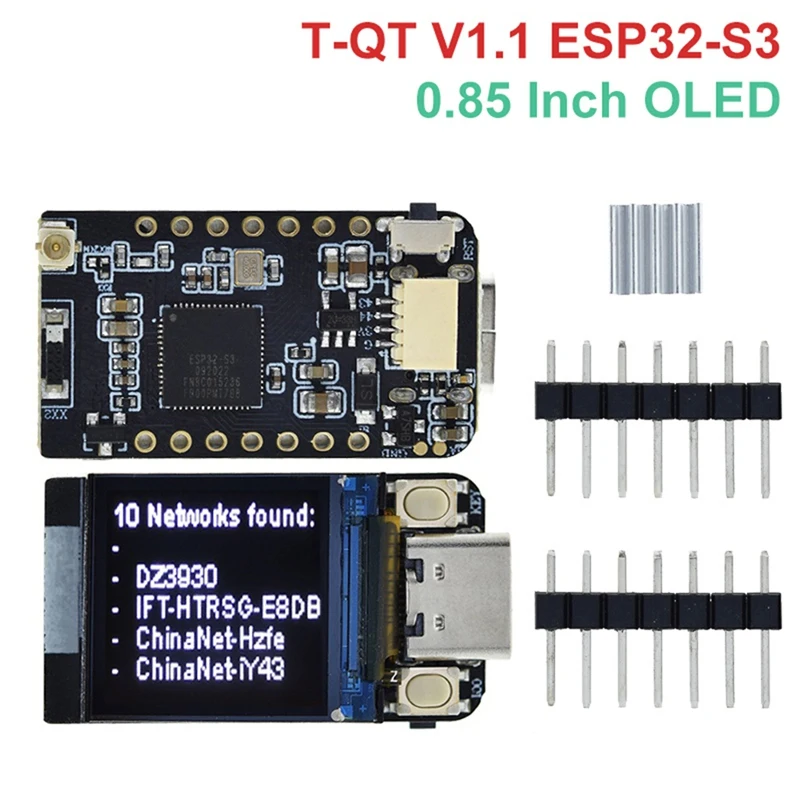 T-QT V1.1 ESP32-S3 GC9107 0.85 Inch LCD Display Module Development Board WIFI Bluetooth Full Color IPS 128X128 Screen