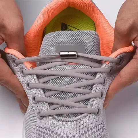 1 Pair No-Tie Elastic Locking Shoelaces Semi-Circle Lazy Shoelaces Quick Lacing for Kids Adults Sneakers, 19 Colors 