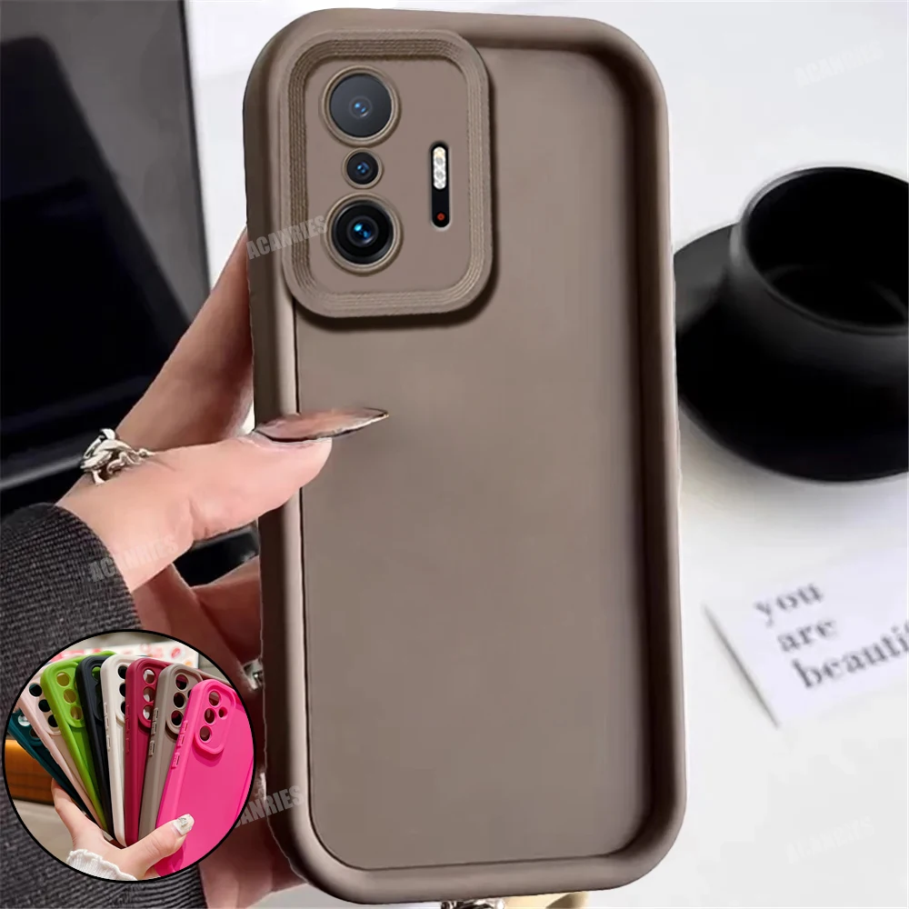 For Xiaomi Mi 11t Pro 5g Matte Soft Silicone Case On Xiaomi11t Airbag Bumper Shockproof Back Cover Xiaomi Mi11t 11tpro