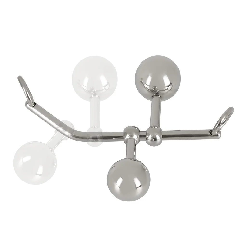 Stainless Steel Double Ball Anal Hook Rope Collar Body Slave Bondage Restraint Male Metal Anal Butt Plug Vagina Insert Toy