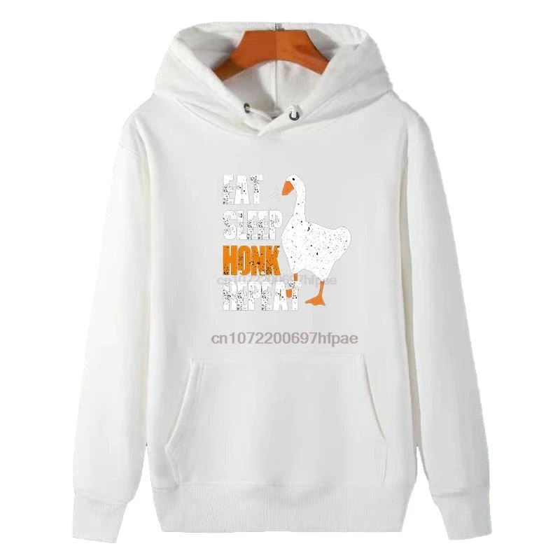 Goose Game Honk Repeat Graphic Hooded Sweatshirts Untitled Goose Game New In Hoodies & Sweatshirts Winter Thick Sweater Hoodie