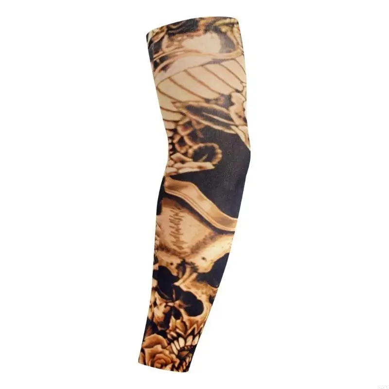 Simulation Tattooing Arm Sleeves Sun Protective Arm Covers for Cycling Driving High Elasticity Comfortable Rocking Armwear