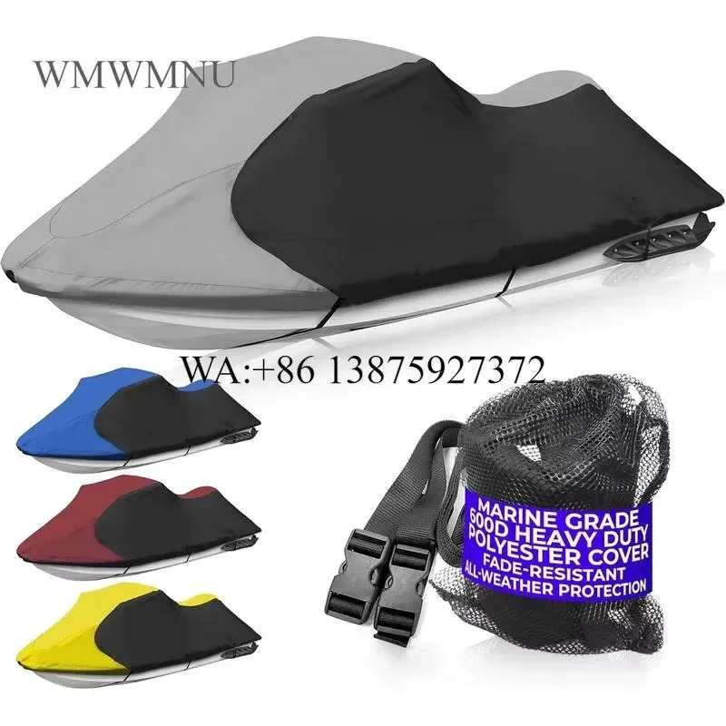 Wmwmnu for Towable Motorboat Cover Replacement Repair Waterproof Marine Grade 300D Heavy Duty Polyester Fiber PWC Cover