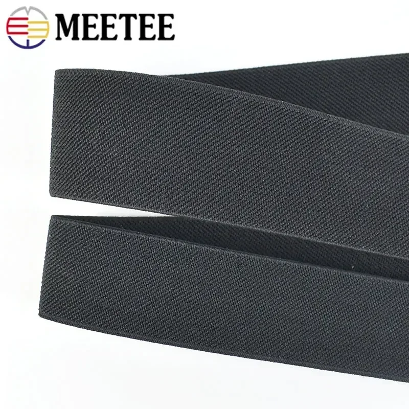 Faixa elástica grossa para roupas íntimas de costura, cinta preta, acessórios para bandas de cintura DIY, 1.5mm, 20-70mm, 1 m, 2 m, 3 m, 5m