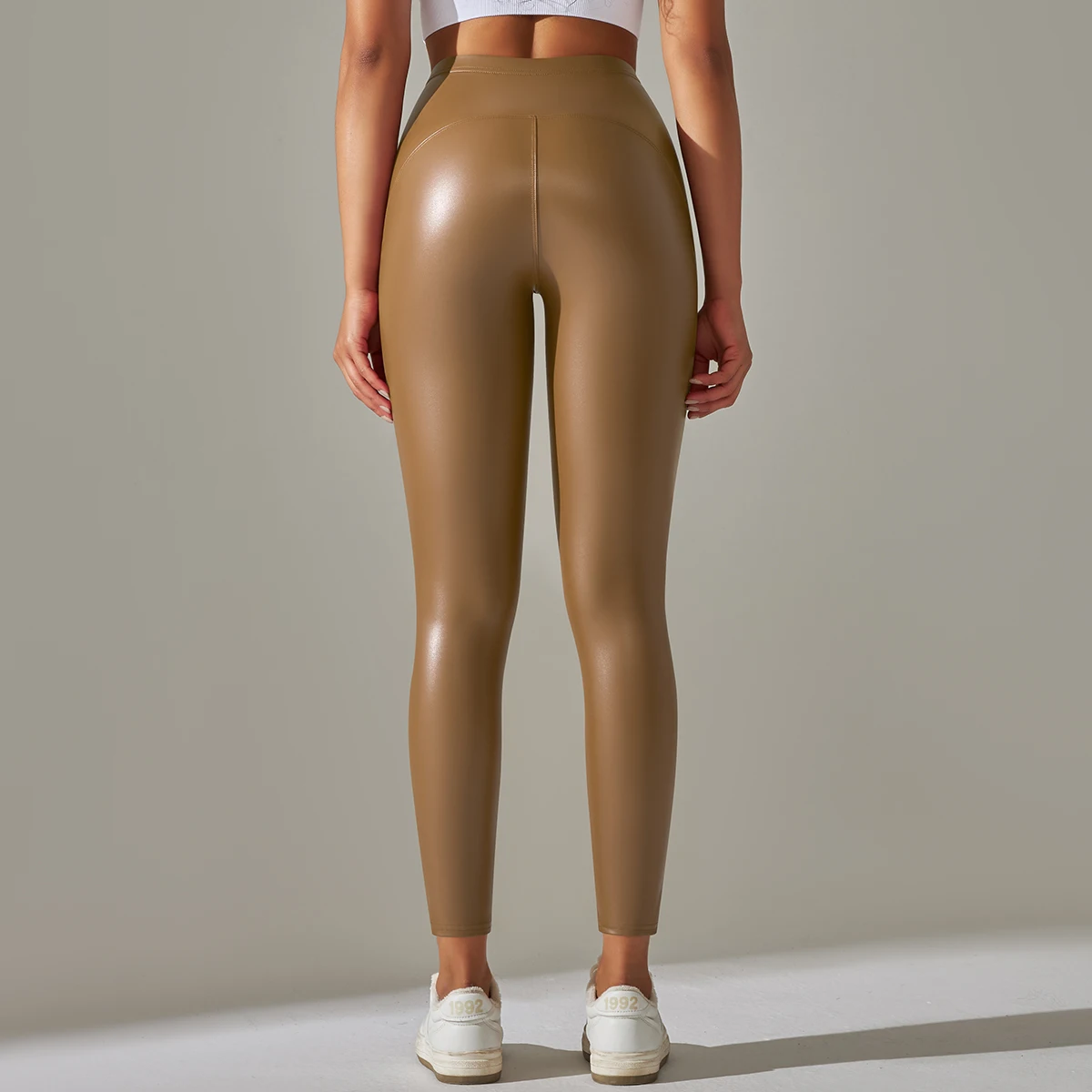 6-farbige Herbst-Winter-Lederhose, dünne Samt-PU-Leder-Leggings, hohe elastische Bund-Hose, sexy Schlankheits-Leggings – Detail 11
