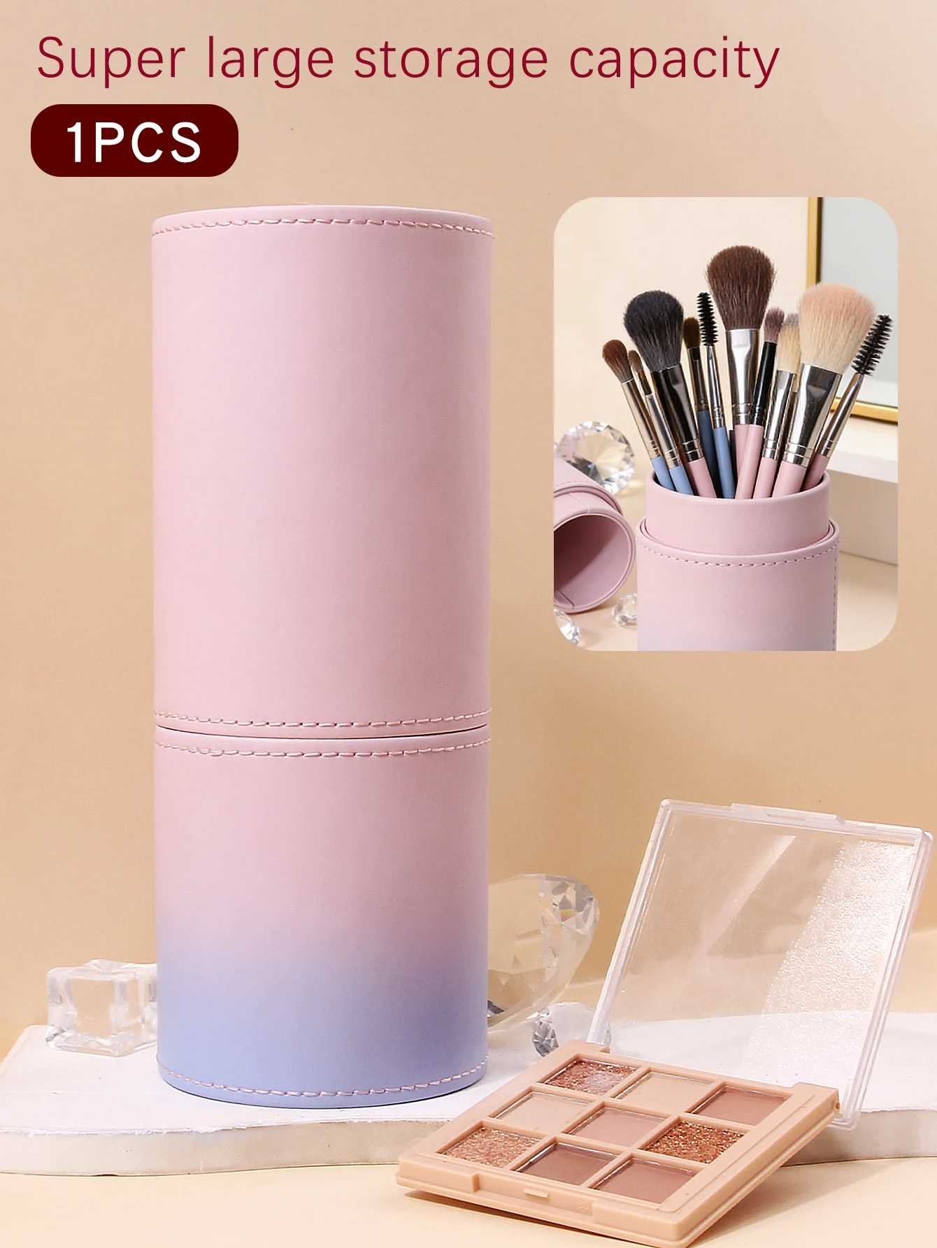 1 pz contenitore portaoggetti portatile per secchiello per pennelli per trucco multicolore Secchio per pennelli antipolvere con coperchio portapenne da tavolo