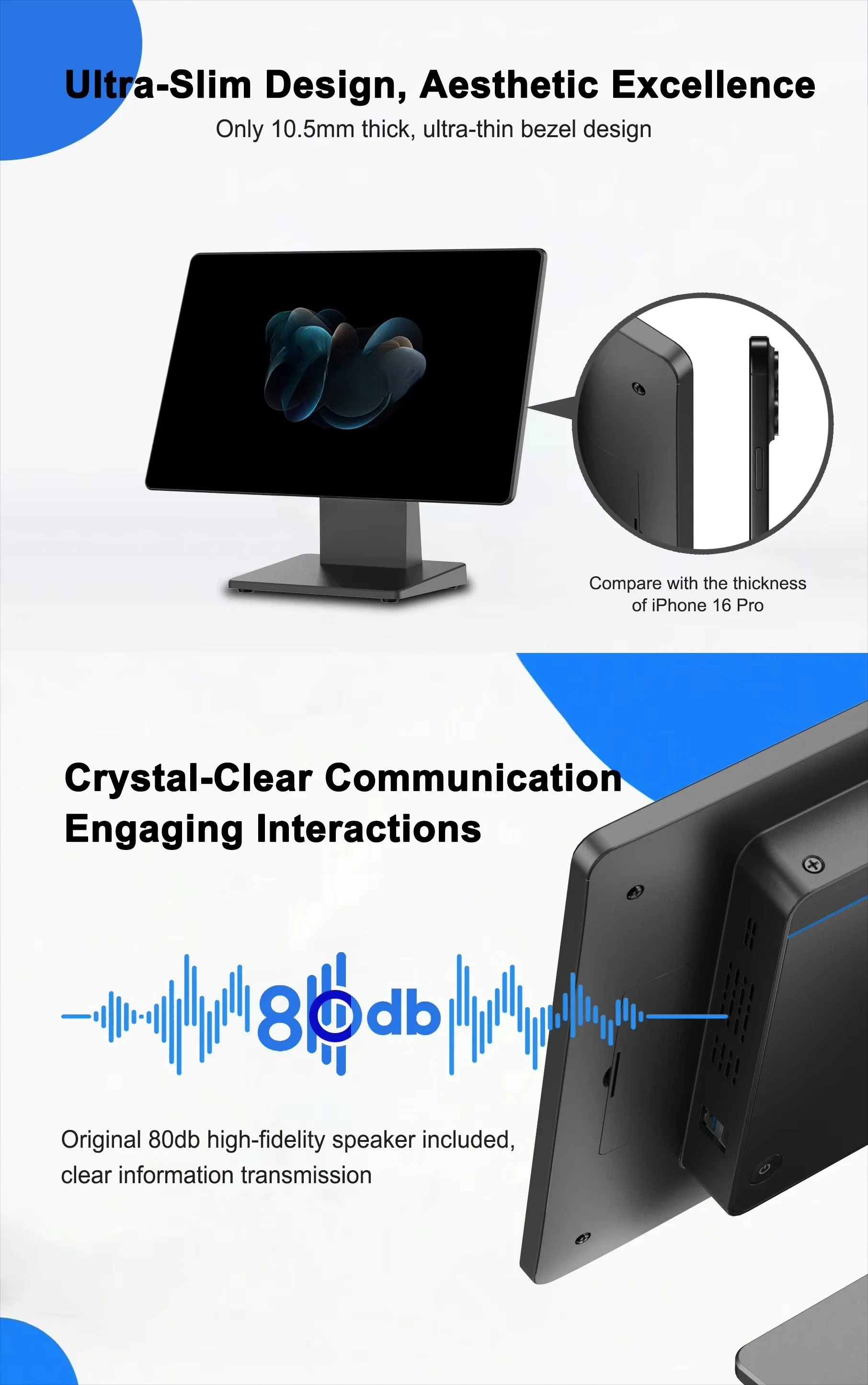 سجل النقدية النحيف 15.6 بوصة تعمل باللمس ماكينة تسجيل المدفوعات النقدية #4