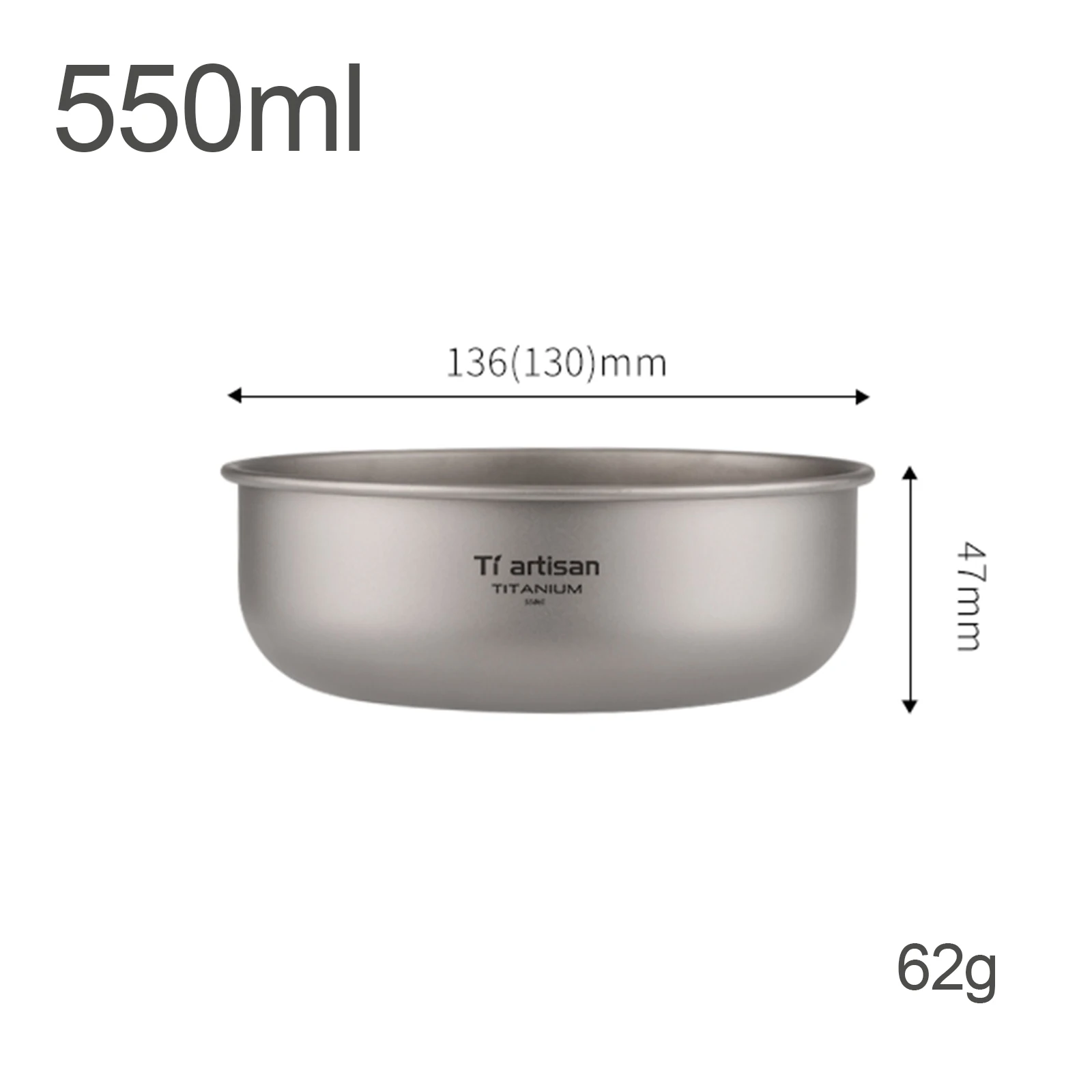 أدوات مائدة من التيتانيوم عالية الجودة لاحتياجاتك الخارجية، وعاء مقاوم للخدش وخفيف الوزن بأحجام متعددة
