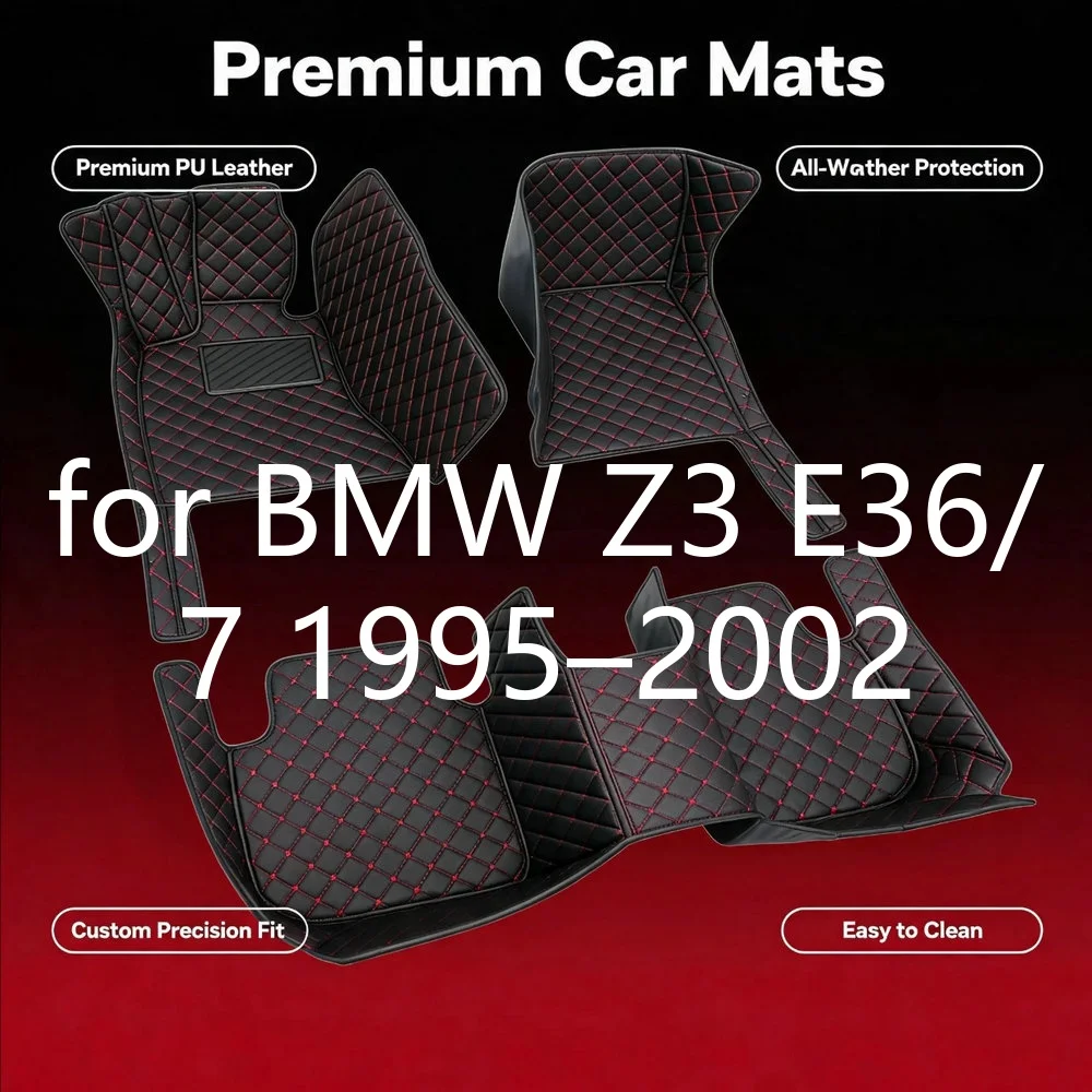 Maßgeschneiderte Autofußmatten für BMW Z3 E36/7 1995–2002 2-Sitzer, wasserdicht, rutschfest, schmutzabweisend, langlebige Lederteppiche, leicht zu reinigen, vollständige Abdeckung,