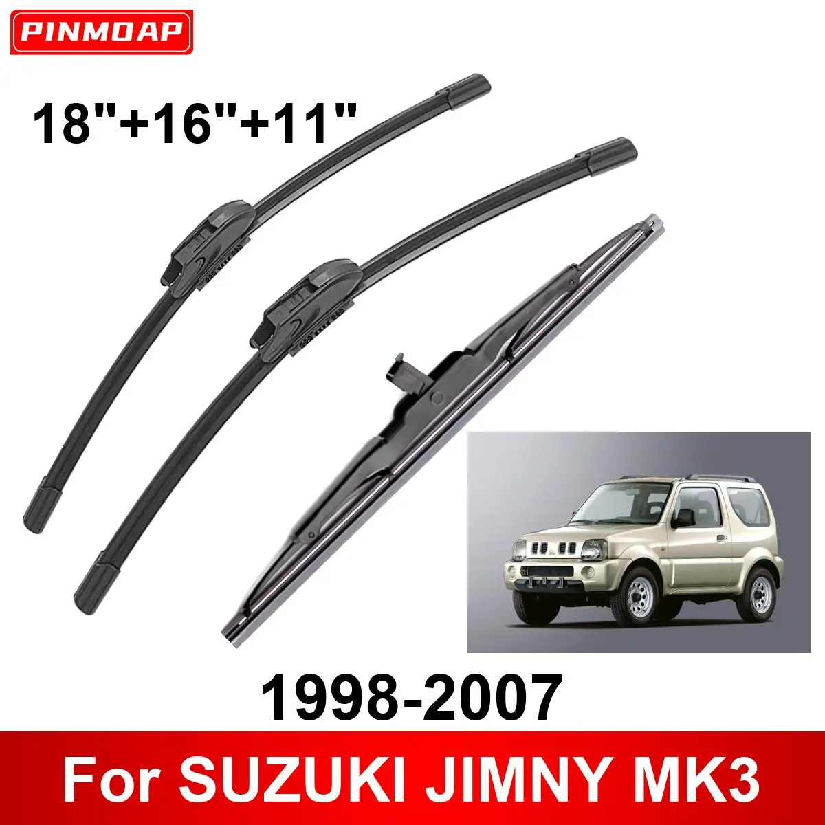 

1/2/3/4/6 шт. автомобильный дворник для SUZUKI JIMNY MK3 1998-2007, передние и задние щетки стеклоочистителя, резак, автоаксессуары 2005 2006 2007