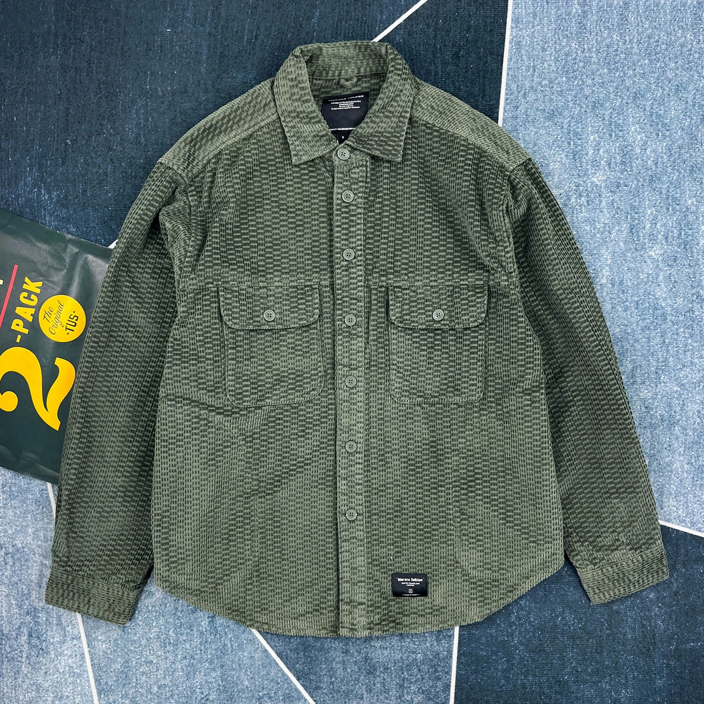 2026 Autumn New American Retro Long-Sleeve Lapel Corduroy Shirt Men's Simple 100% Cotton Washed Double Pocket Casual Thin Coat