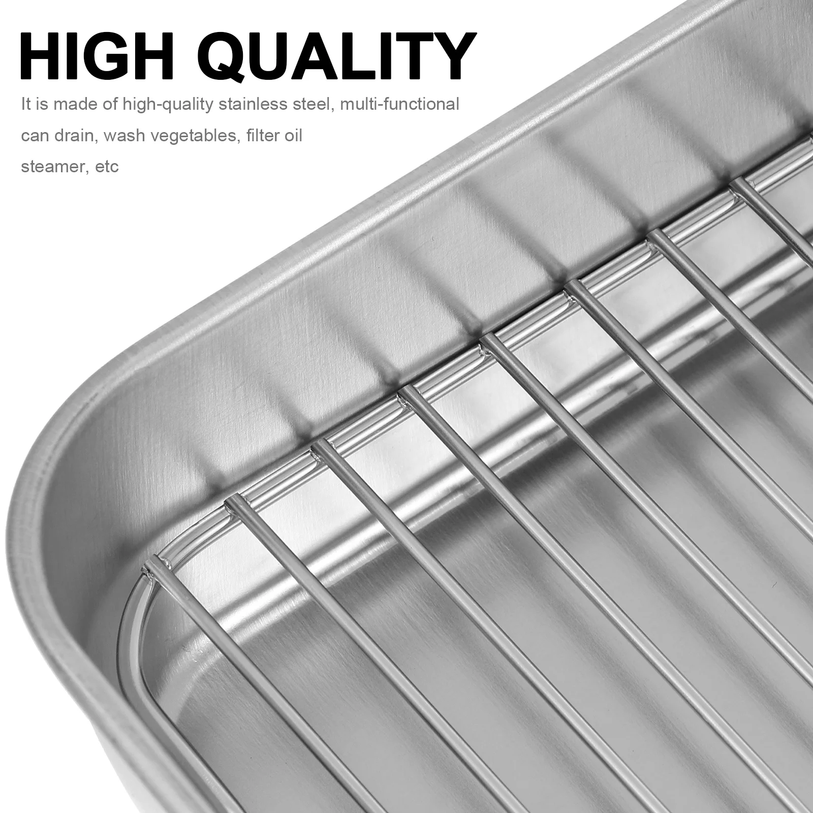 

1Set Premium Baking Pan with Draining Rack Large Capacity Roasting Tray for Oven Bbq Grilling Healthy Food Grade Kitchen Baking