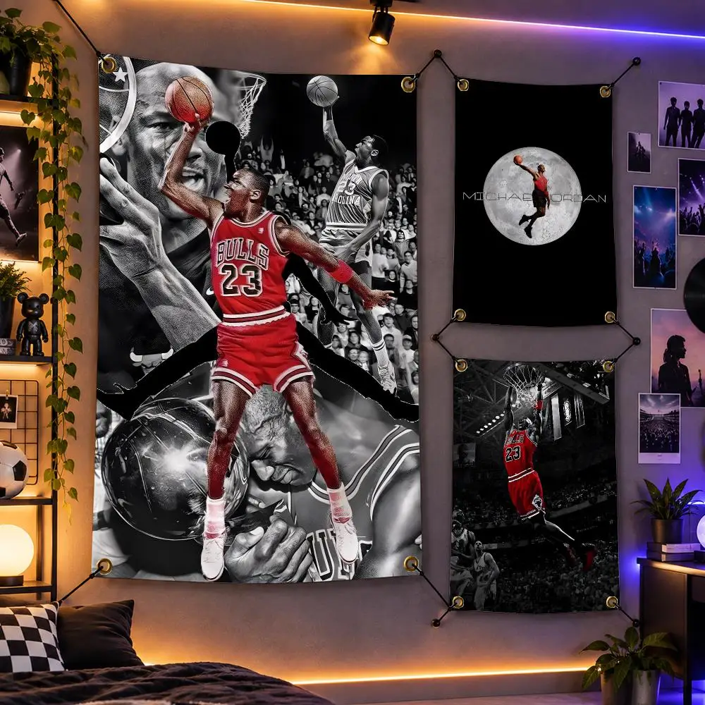 Basketball Michael Jordan GOAT Legend Flags Personalized Flag Room Dorm Camping Picnic Garage Bar Indoor Outdoor Wall Decor