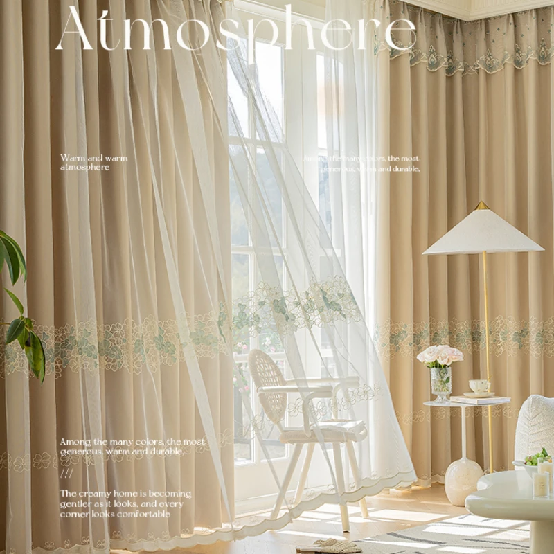 

Modern Bedroom Blackout Curtain Light Luxury Sun Protection Living Room Drape Room Soundproof Curtains Balcony Decoration Drapes