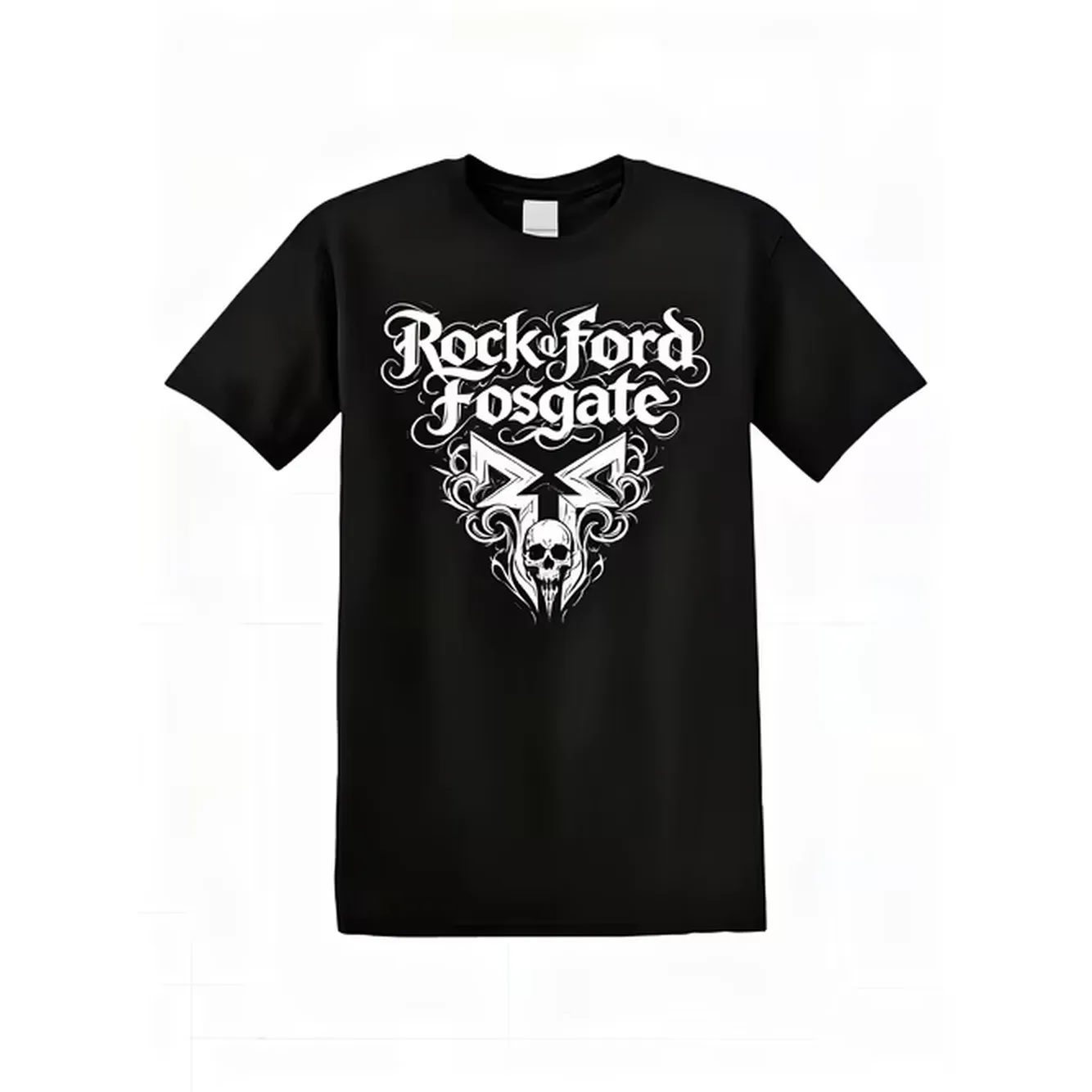 Skull Ornate Logo Print Mens Cotton T Shirt No Fade Machine Washable Tee For Car Events Casual Activities Dark Aesthetic Streetwear