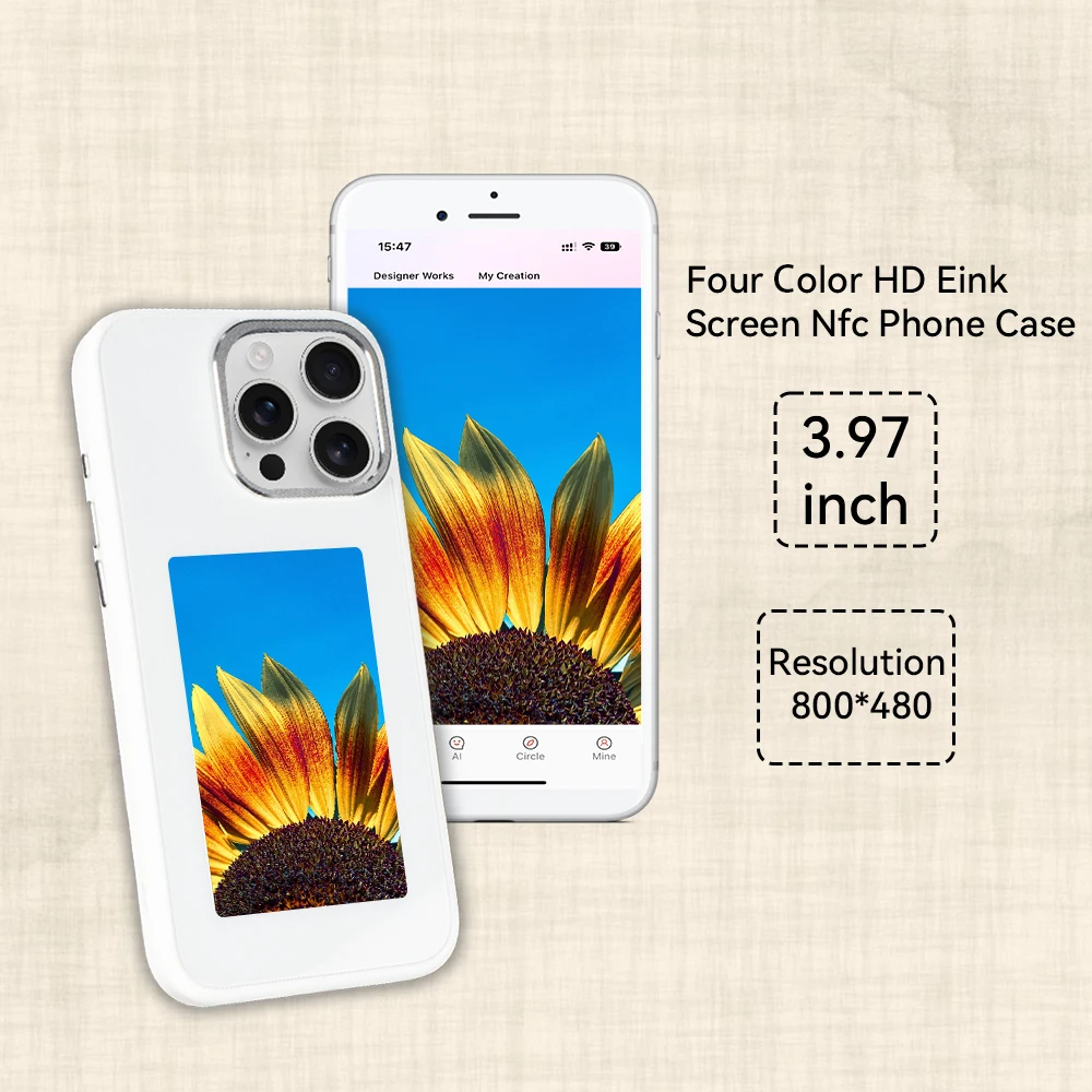 

Чехол для телефона Smart NFC с электронными чернилами, чехол для телефона NFC, NFC «сделай сам», умный экран с электронными чернилами, чехлы для мобильных телефонов